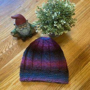 Hand knit one of a kind beanie - spiral pillar design